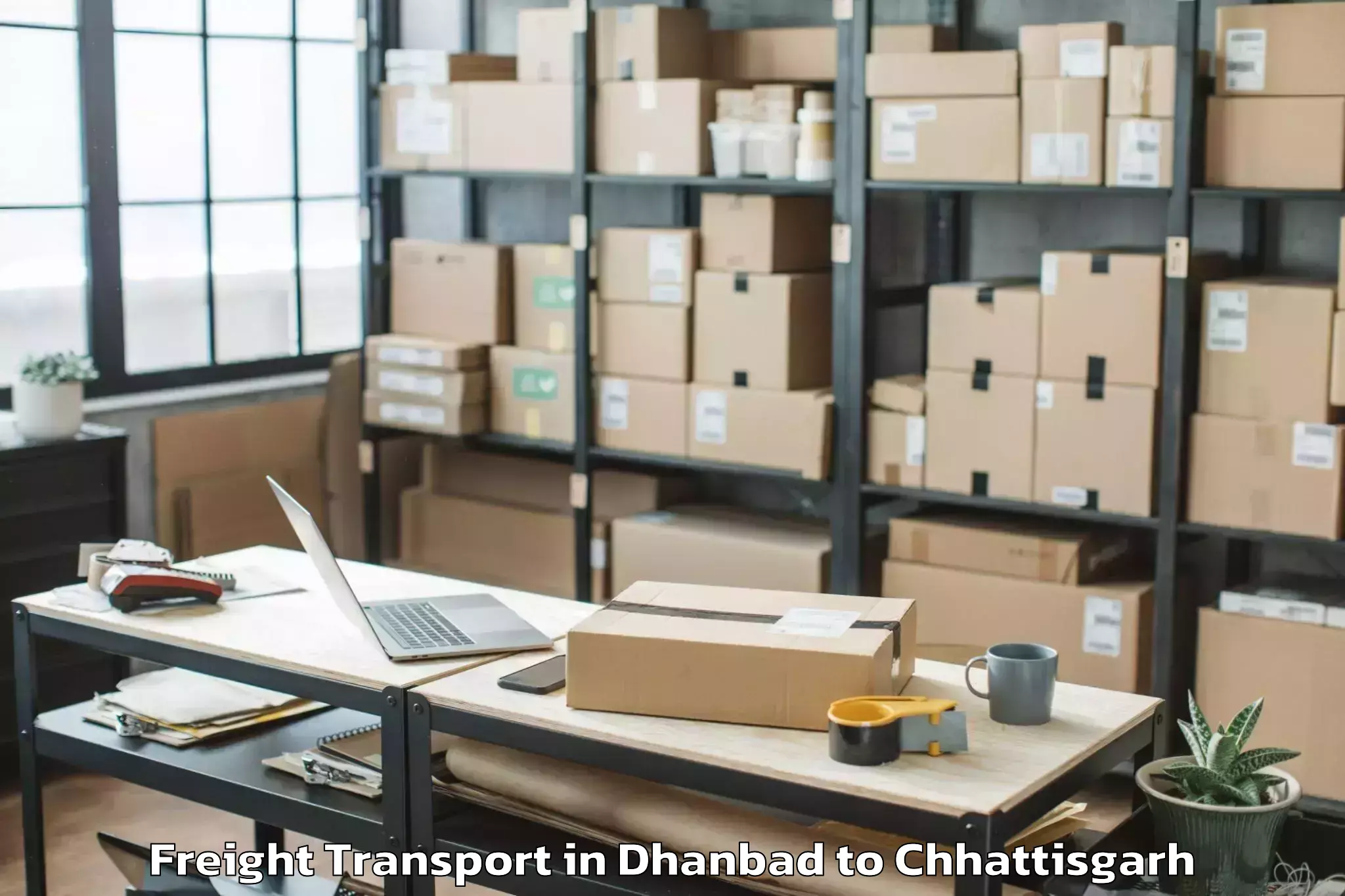 Reliable Dhanbad to Dongargaon Freight Transport